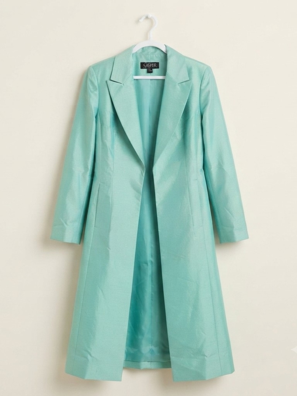 Kasper Women's Size 12 Two-Piece Dress Suit Set Teal Green Sleeveless Knee Lengt
